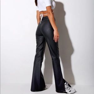 Zolen Flare Trouser in PU Matte Black